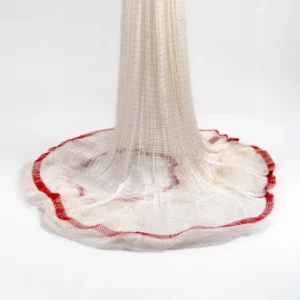 Premium White Cast Fishing Net with Reinforced Red Edge – Fine Mesh Throw Net